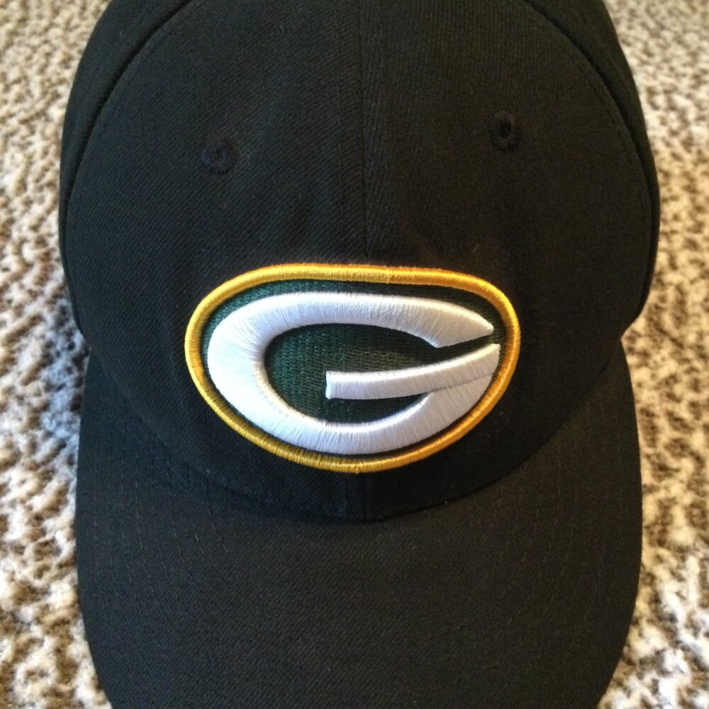NFL Green Bay Packers Fitted NFL New Era 7 1/2 Black "PACKERS G LOGO" - Picture 2 of 4